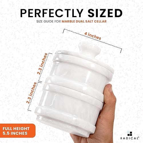 Miniatura 27 de Radicaln Bodega doble de sal de 5 pulgadas hecha a mano con tapa, cuencos de sal y pimienta de 2 pulgadas, ideal para joyas, mantequilla, azúcar