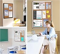 Vista 8 de SWANCROWN Tablero de anuncios cerrado a prueba de manipulaciones, tablero de información segura con puerta de acrílico, 26 x 20 pulgadas (4 x A4)