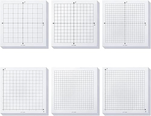 6 blocs de papel cuadriculado autoadhesivo, bloc de notas adhesivas, mini bloc de notas forradas para suministros de matemáticas de oficina,