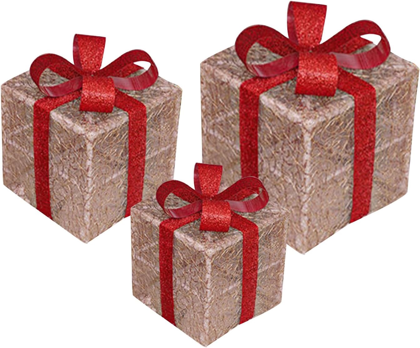 LEDライト付きクリスマスボックス - 3点 ホリデー デコレーション,クリスマス LED ライト デコレーション,住宅所有者 アパ