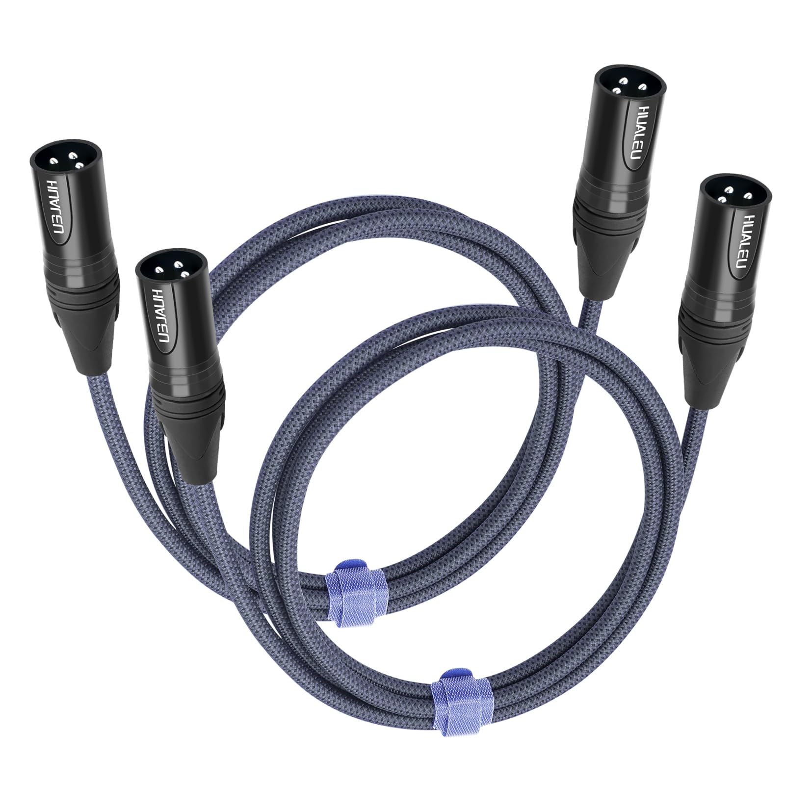 HUALEU 6FT 3Pin XLR Male to Male Audio Cable,3 Pin Male to Male Microphone Cable with Oxygen-Free Copper,Silver Plated Studio Mixer Amplifier Adapter