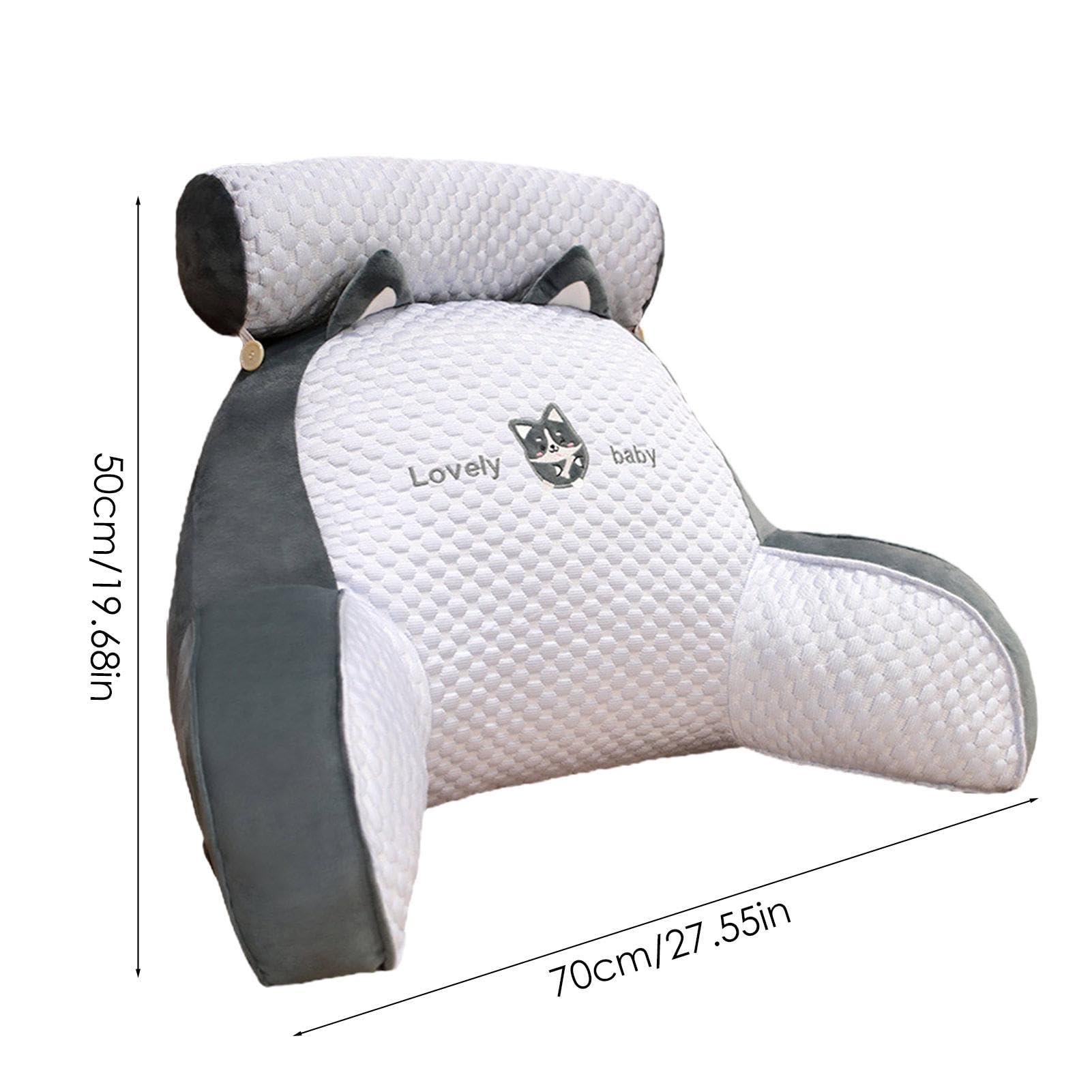 Cuscino Schienale Con Braccioli - Per Lettura A Letto, Rivestimento Lavabile