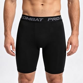 3 Pack Compression Shorts Men Anti Chafing Quick Dry Undershorts Breathable Base Layer Shorts for Sports Running Gym Cycling
