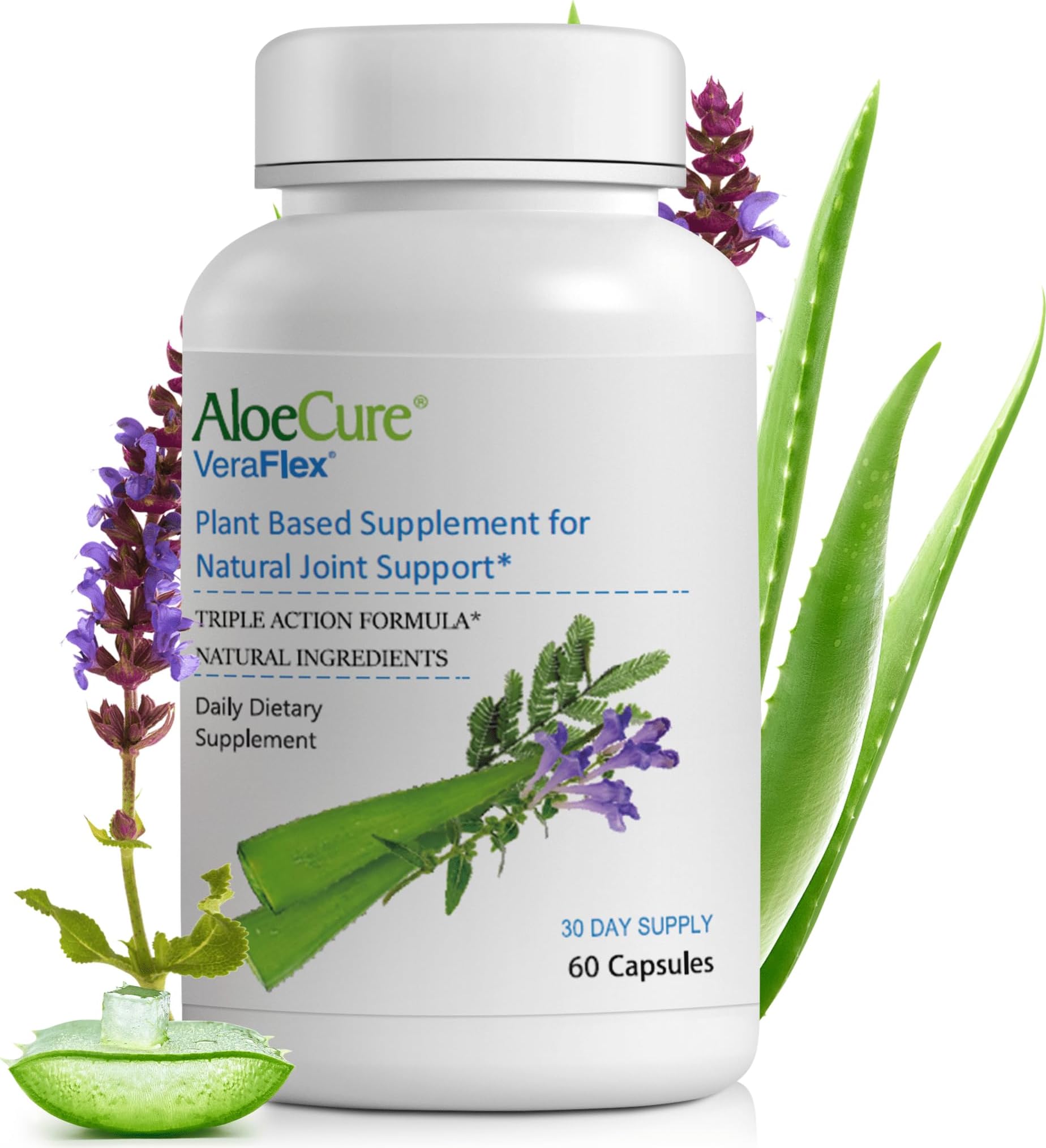 - AloeCure VeraFlex Natural Joint Health, 60 Capsules, Clinically Tested Natural Plant-Based Formula to Support Comfort, Mobility and Flexibility - Featuring Organic Aloe Vera