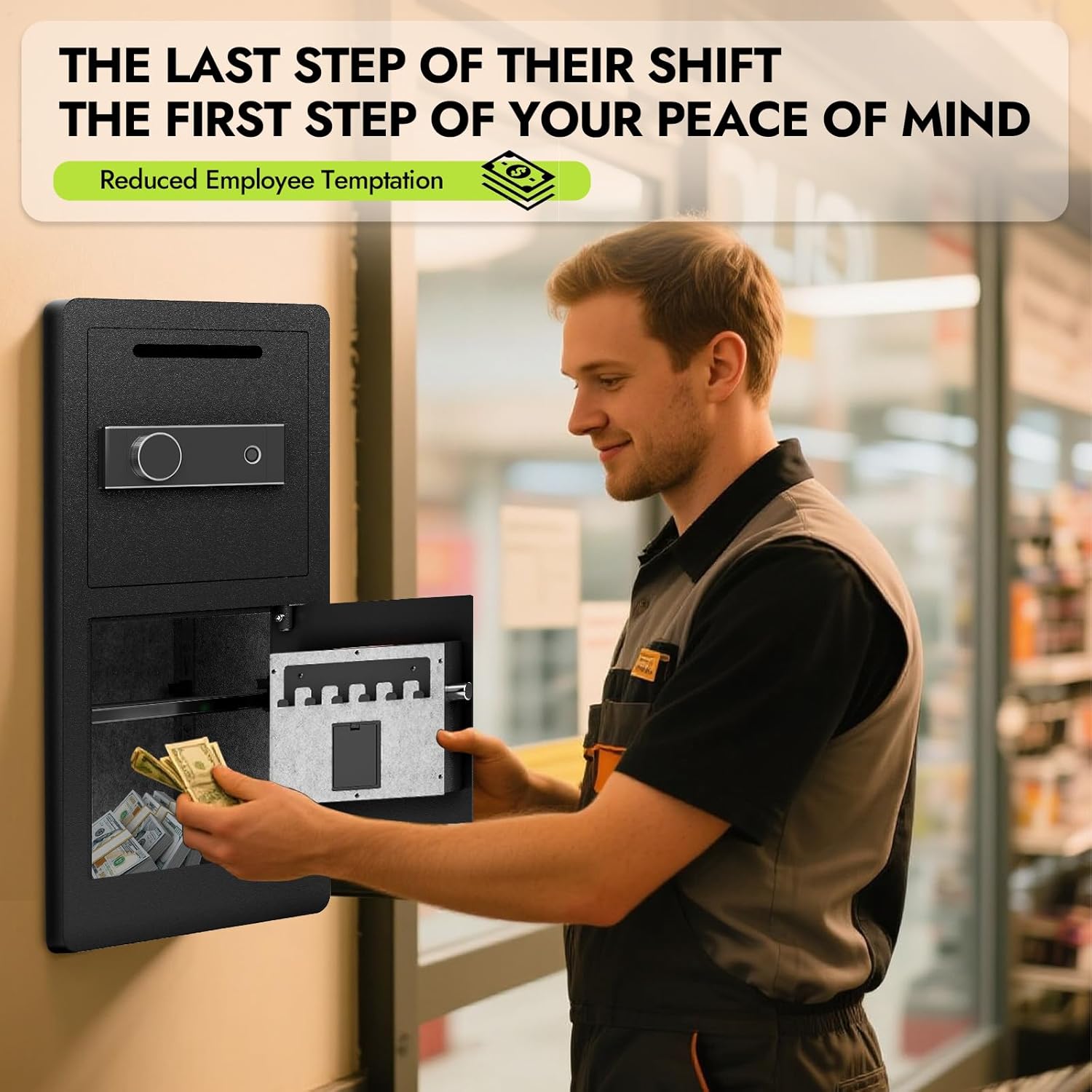 Safe with Drop Slot, 7.0 Cu Ft Drop Safe for Business Biometric Cash Safes with Removable Shelves & Fireproof Bag Commercial Safes for Restaurants, Supermarkets, Retail Stores - Image 8