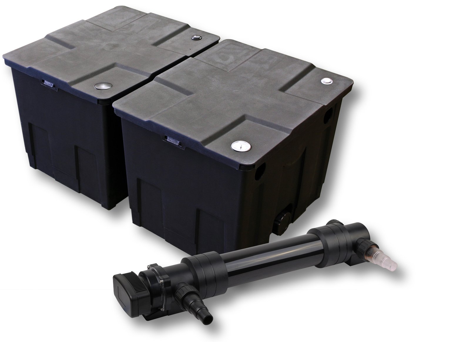 SunSun Kit complet: CBF-350B Filtre de bassin jusqu'à 60000 L Biologique, CUV-636 lampe uv UVC Clarificateur avec 36 Watt Puissance UV-C