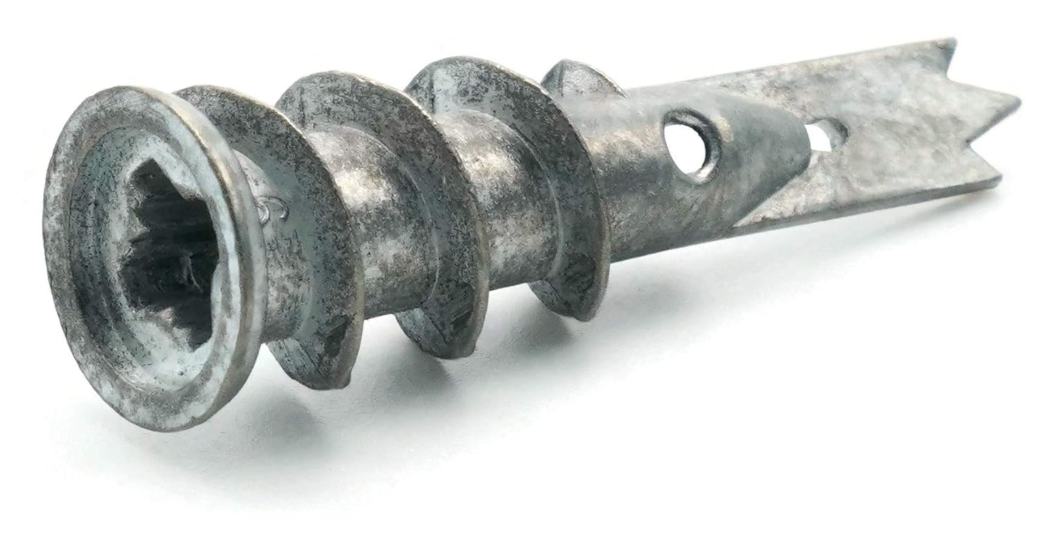 Self Drilling Wall Anchors in Die-Cast Zamak Zinc Drywall Anchors for Drywall, Sheetrock, Gypsum - #8 x 1-11/16" (250)