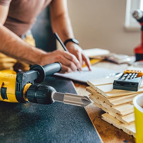 Miniatura 8 de Countersink Drill Bit Set with Mill Cutter Bits for Woodworking and High-Speed Steel Construction with Oxidized Gold Finish Precision Ground for