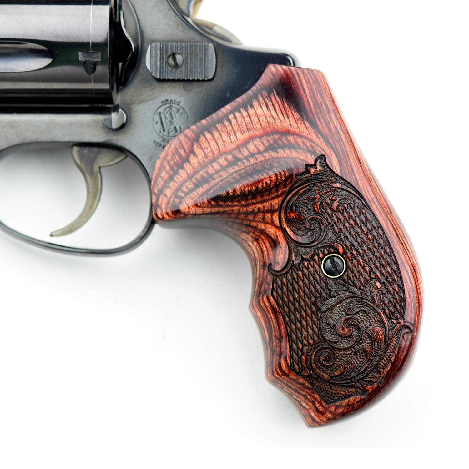 Altamont - S&W J Round Revolver Grips - Bateleur - Real Wood Gun Grips fit Smith & Wesson J Frame Round Butt .38 Special and 9mm Revolvers - Made in USA