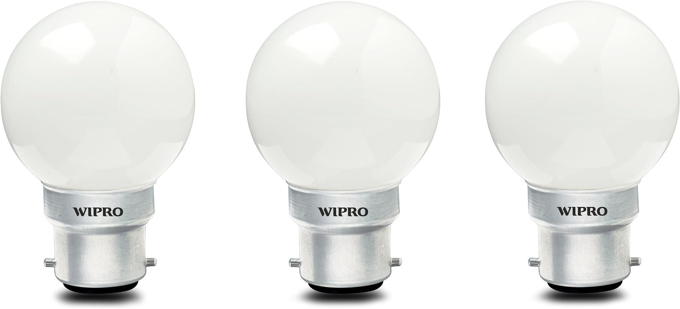 wipro 0.5W B22 LED White Night Bulb, Pack of 3 (N10002)