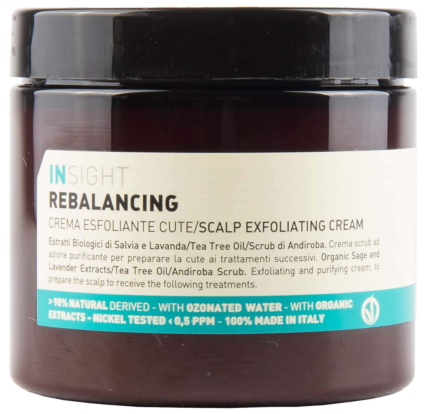 Insight Rebalancing Scalp Exfoliating Cream with Lavender & Sage Extracts, Andiroba Scrub & Tea Tree Oil for Purifying Renewal, 6.1 Fl. Oz. / 180 mL