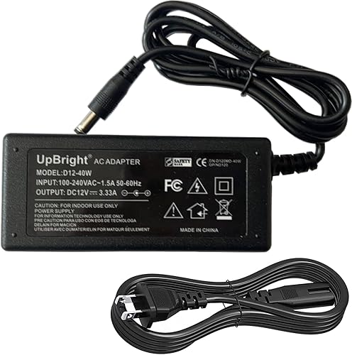 UpBright Adaptador CA/CC de 12V 3A compatible con Donner DEP-20 DEP-20S DEP-10 DEP-45 DEP-80 Piano digital para principiantes de 88 teclas de tamaño