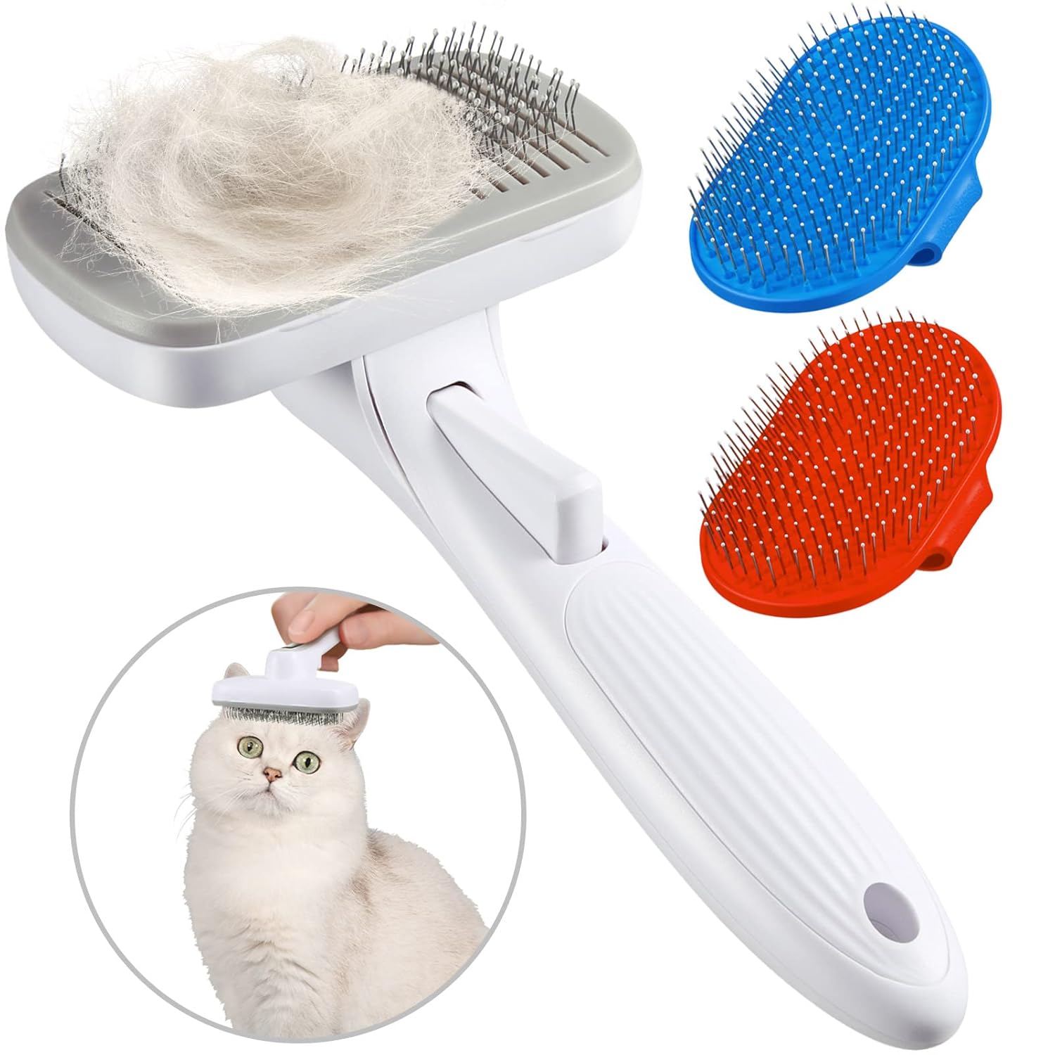 3 Pieces Self cleaning Slicker Brush, Dog Brush Cat Brush