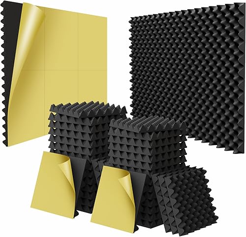 Miniatura 13 de Paquete de 12 paneles de 1.5" x 12" x 12" de espuma acústica, espuma de huevo adhesiva a prueba de sonido (diseño de insonorización más avanzado),