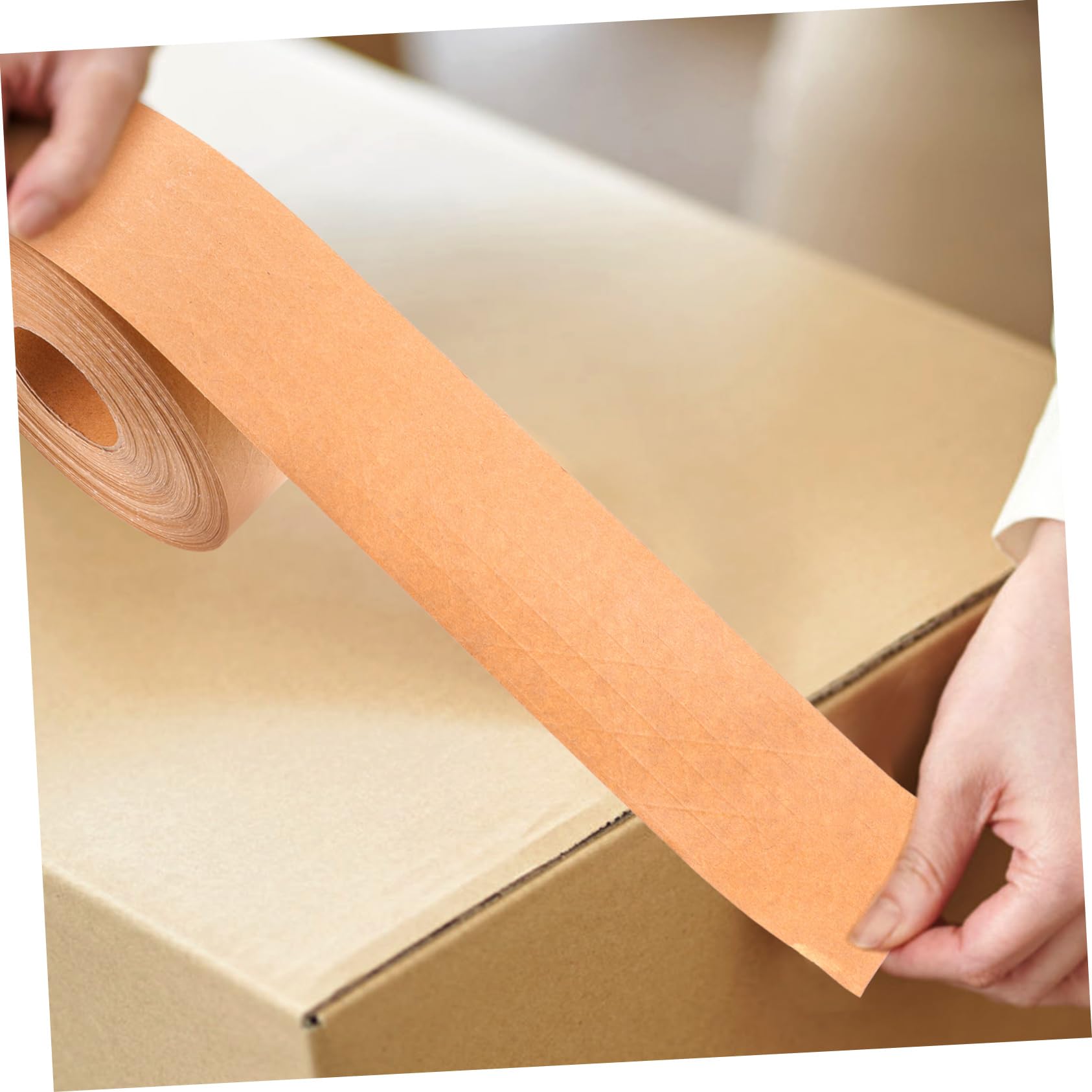 Angoily Papierklebeband Selbstklebend Beschreibbar für Verpackung Basteln Wasserfestes Dichtungspapierband mit Starkem Haftung kein Verziehen Leicht Abreißbar zum Versiegeln von Bilderrahm