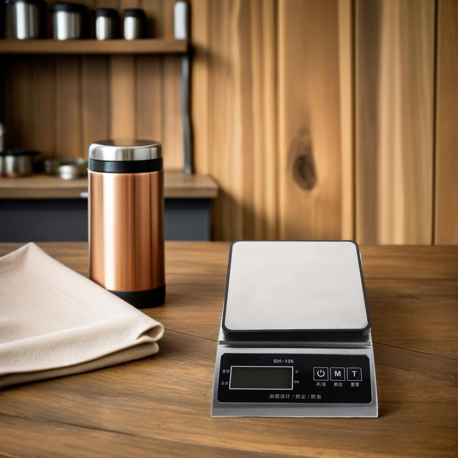 TOYANDONA Báscula Digital de Cocina Multifuncional Alta Precisión Acero Inoxidable para Hornear y Cocinar Portátil y Fácil de Limpiar Modelo sin Batería para Uso Doméstico