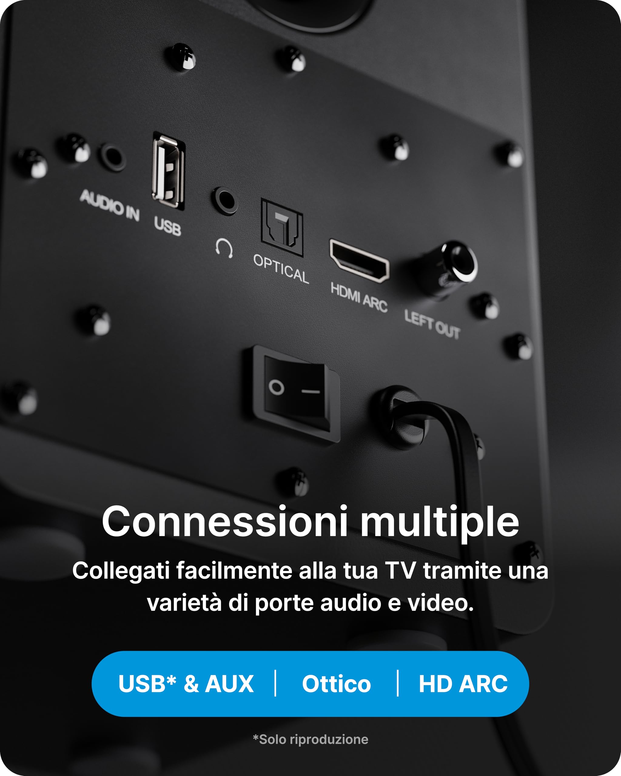 Majority D50X altoparlanti | casse attive amplificate coppia 2.0 da 60W per PC | Hi-Fi con HDMI ARC e AUX | casse acustiche da scaffale Bluetooth 5.3 | Monitor Studio in fibra di carbonio (Nero)