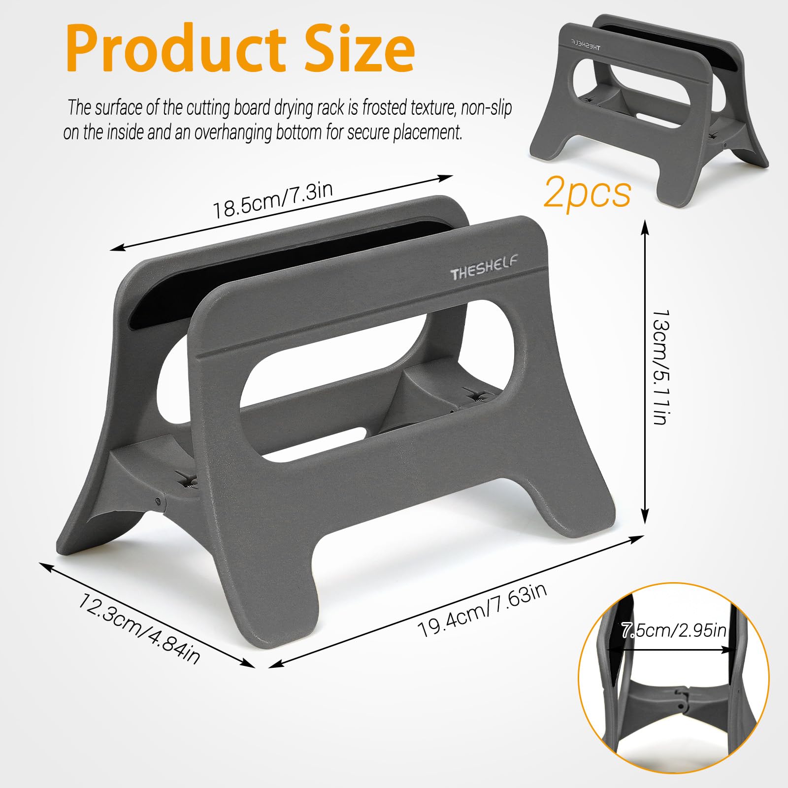 Realand 2Pcs Cutting Board Holder, Automatic Width Adjustment Cutting Board Organizer - Image 2