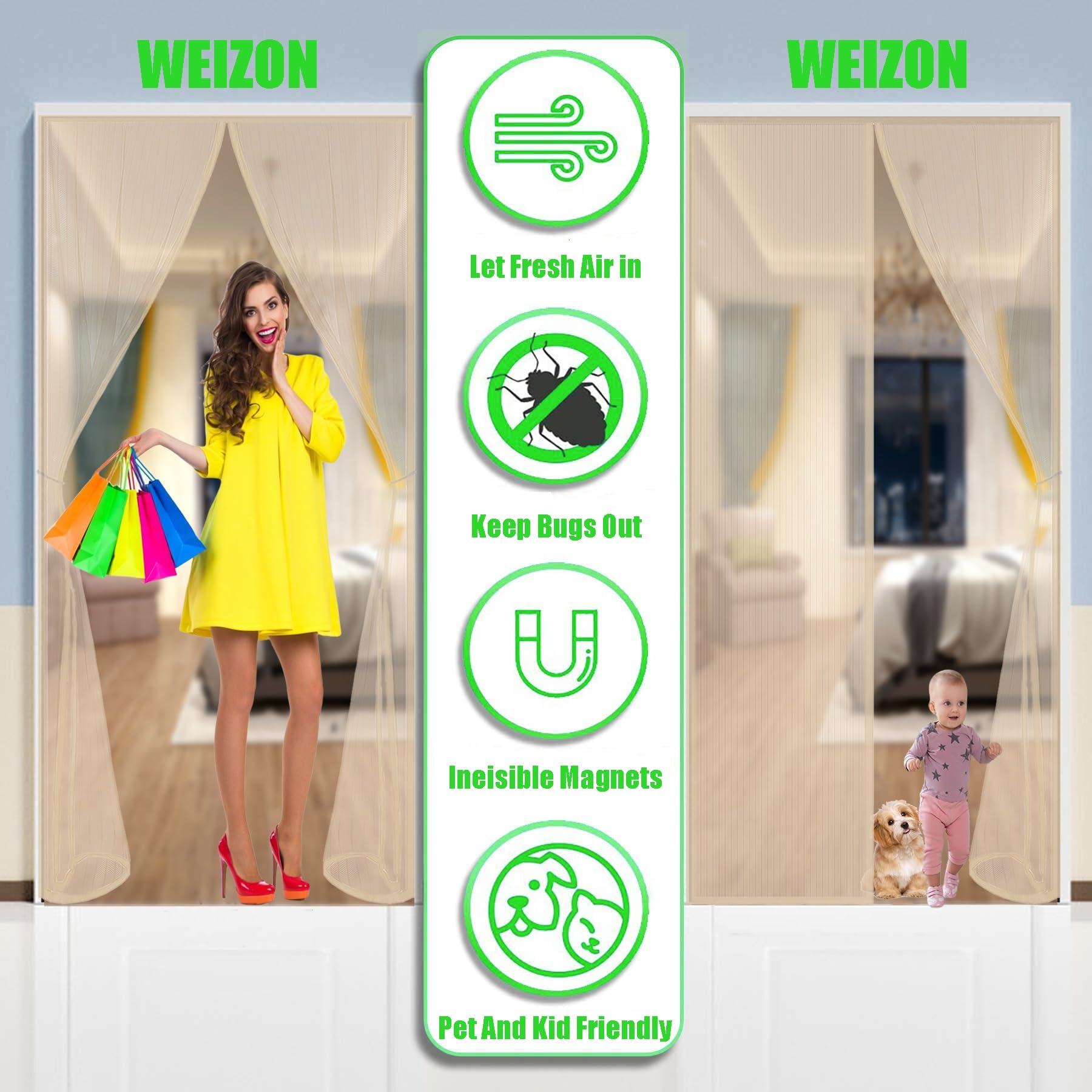 Moustiquaire Fenêtre Magnétique 230 X 220 Cm Mailles Ultra Fines