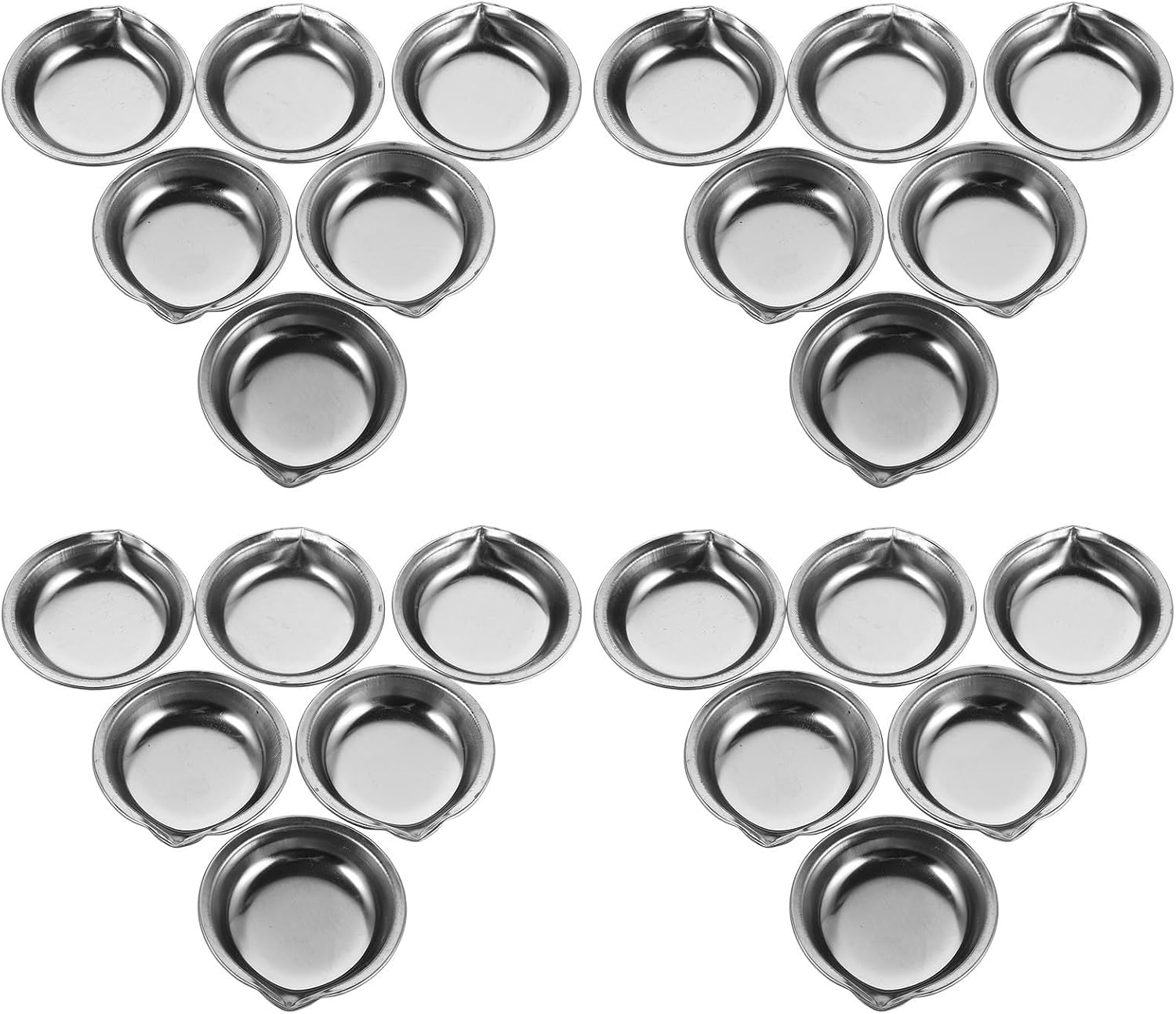 BESPORTBLE 24pcs Stainless Steel Painting Color Mixing Tray for Artists and Model Makers, Portable Round Paint Palette Tray with Easy to Clean Surface and Corrosion Resistance, for Studio