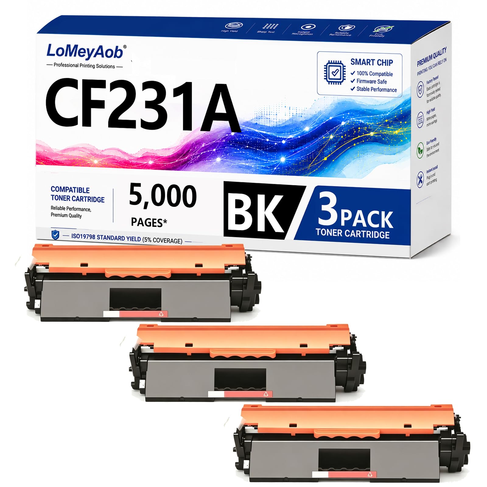 Cartucho de tóner CF231A 231A, reemplazo Negro de Alto Rendimiento para la Impresora HP LaserJet M203dw 203dn M227fdw M203dw 203dn, 5000 páginas