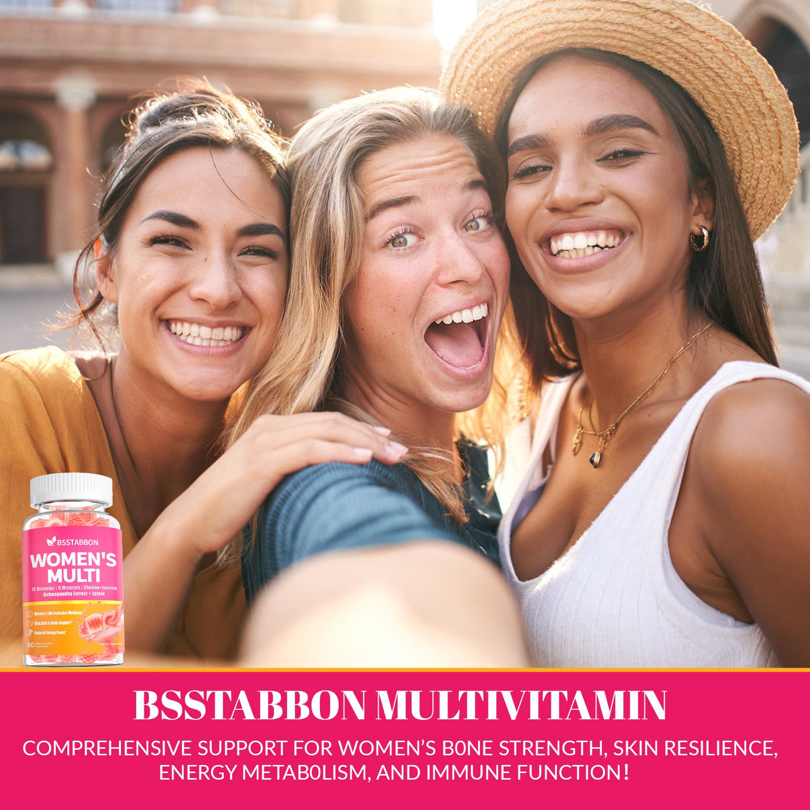 Organic Women's Multivitamin Gummies: Vegan Vitamin Supplement with Iron B12 D3 Biotin Magnesium Plus Ashwagandha for Hair Skin Health Boost Energy - Sugar Free Methylated Gummy(120Count)