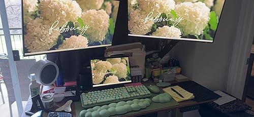 Vista 6 de JIKIOU Upgrade Leather Cloud Keyboard Wrist Rest, Cloud Wrist Rest with Non-Slip PU Base, Comfortable Memory Foam Wrist Rest for Computer Laptop Mac