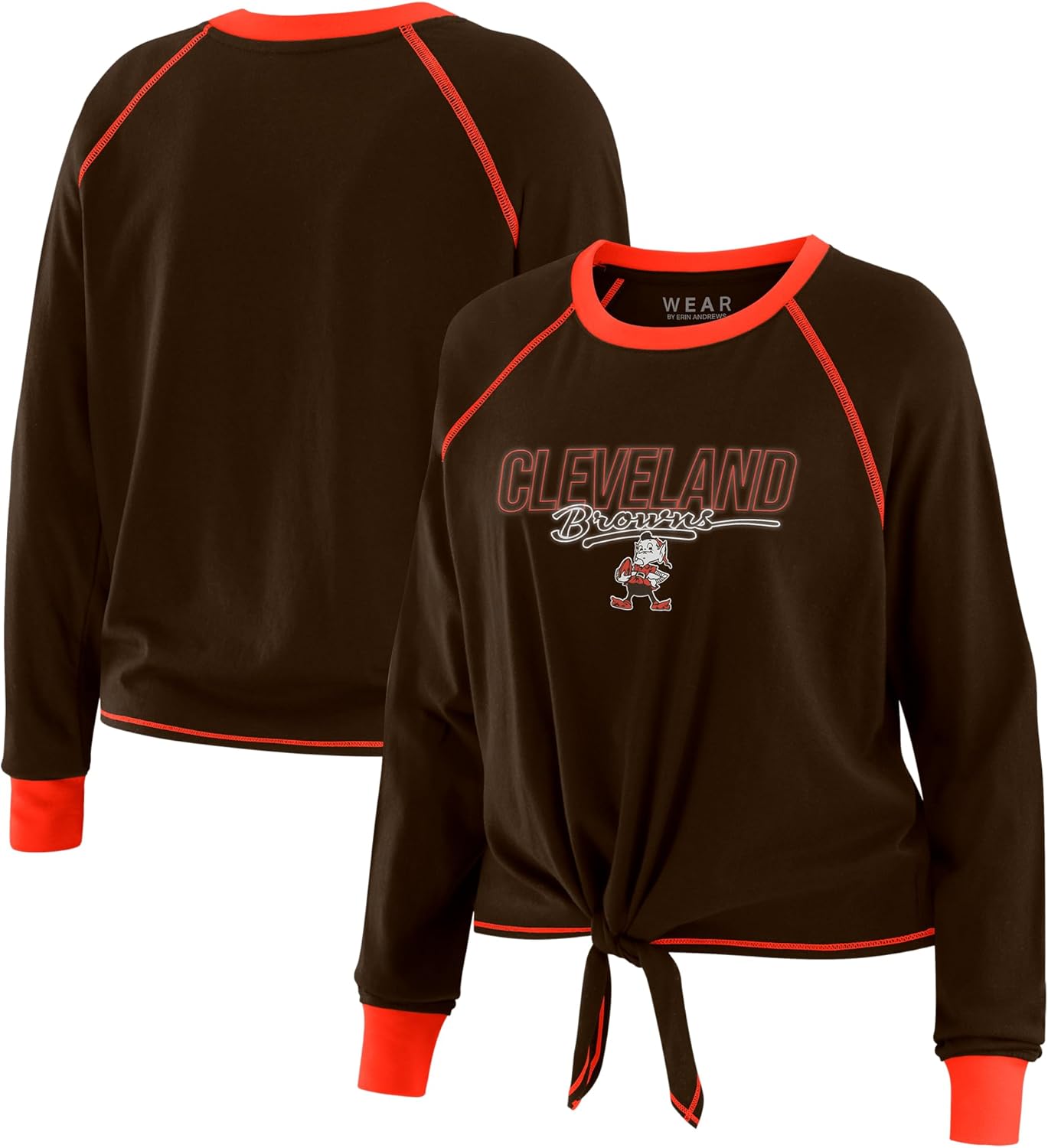 WEAR by Erin Andrews Women's NFL Tie-Front Long Sleeve T-Shirt