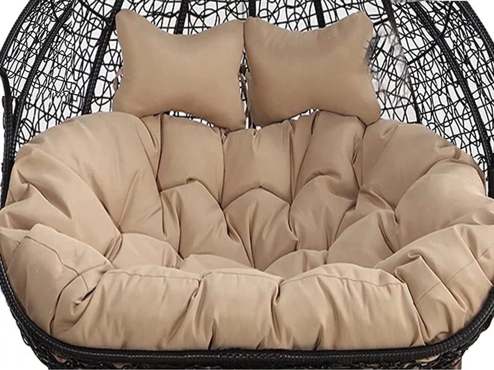 Wicker Loveseat wisząca poduszka na huśtawkę – zamiennik, podwójna poduszka dla 2 osób, idealna na patio, do ogrodu, na balkon, hamak bujany