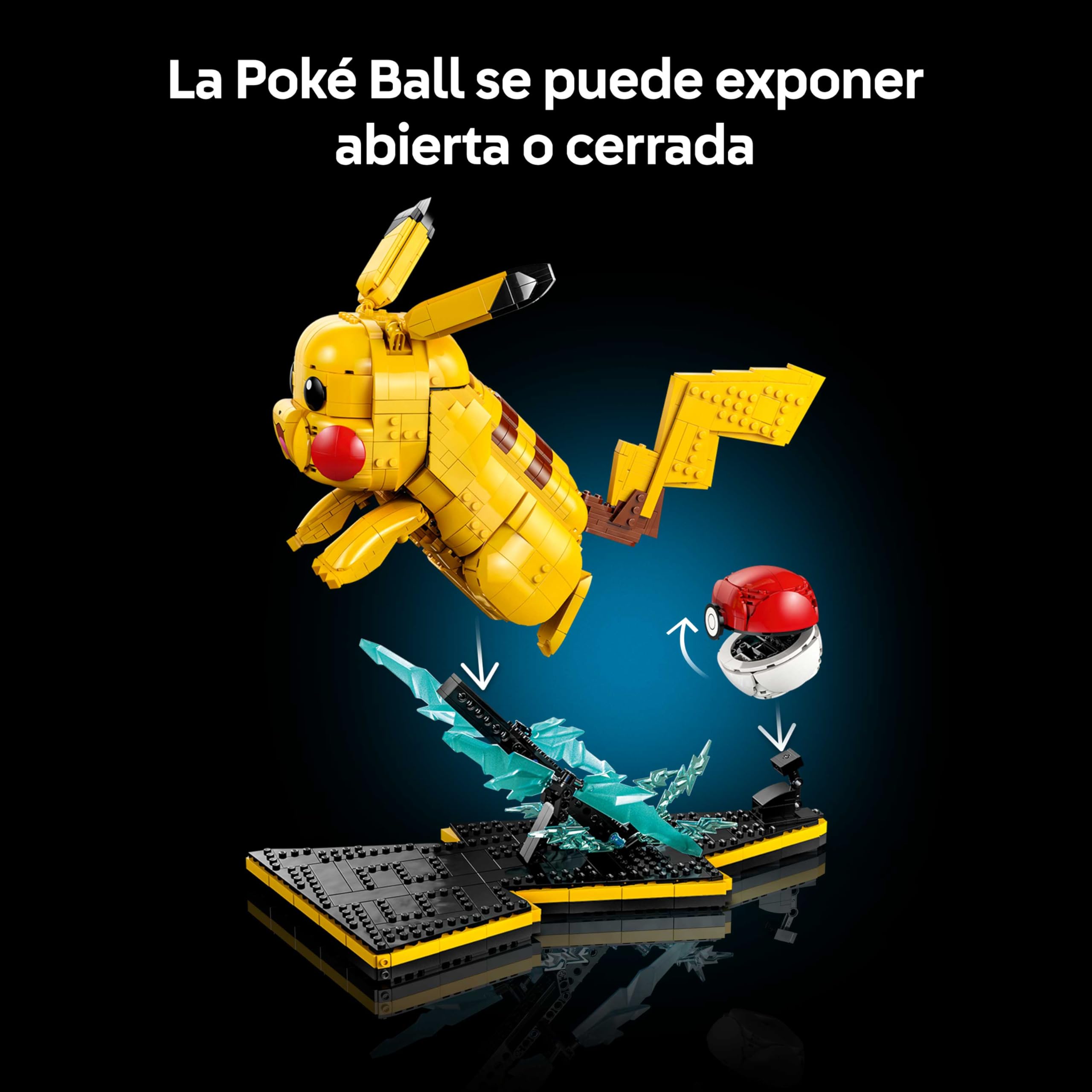 LEGO Pokémon Pikachu y Poké Ball - Maquetas para Construir para Adultos - Figura Articulada de Anime con Base de Exposición - Decoración Gamer de Escritorio - Regalo Coleccionable - 72152