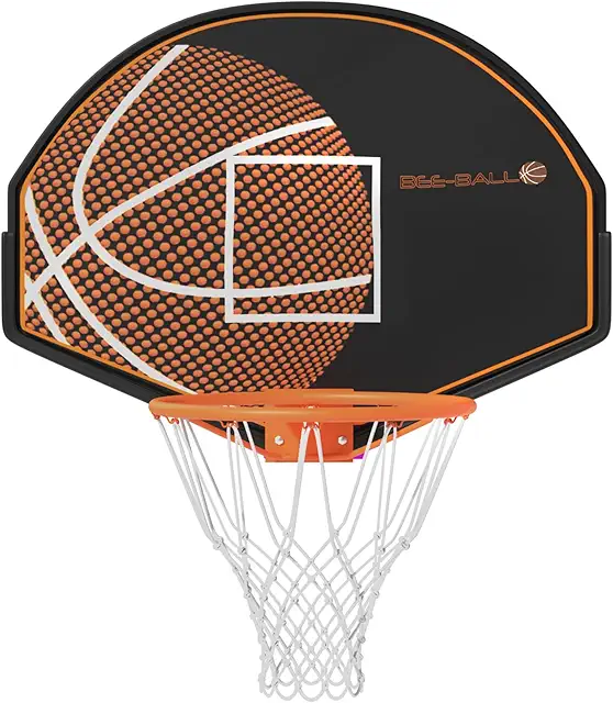 Bee-Ball Wall-Mounted Basketball Hoop - 44" Adjustable Playset for Indoor/Outdoor