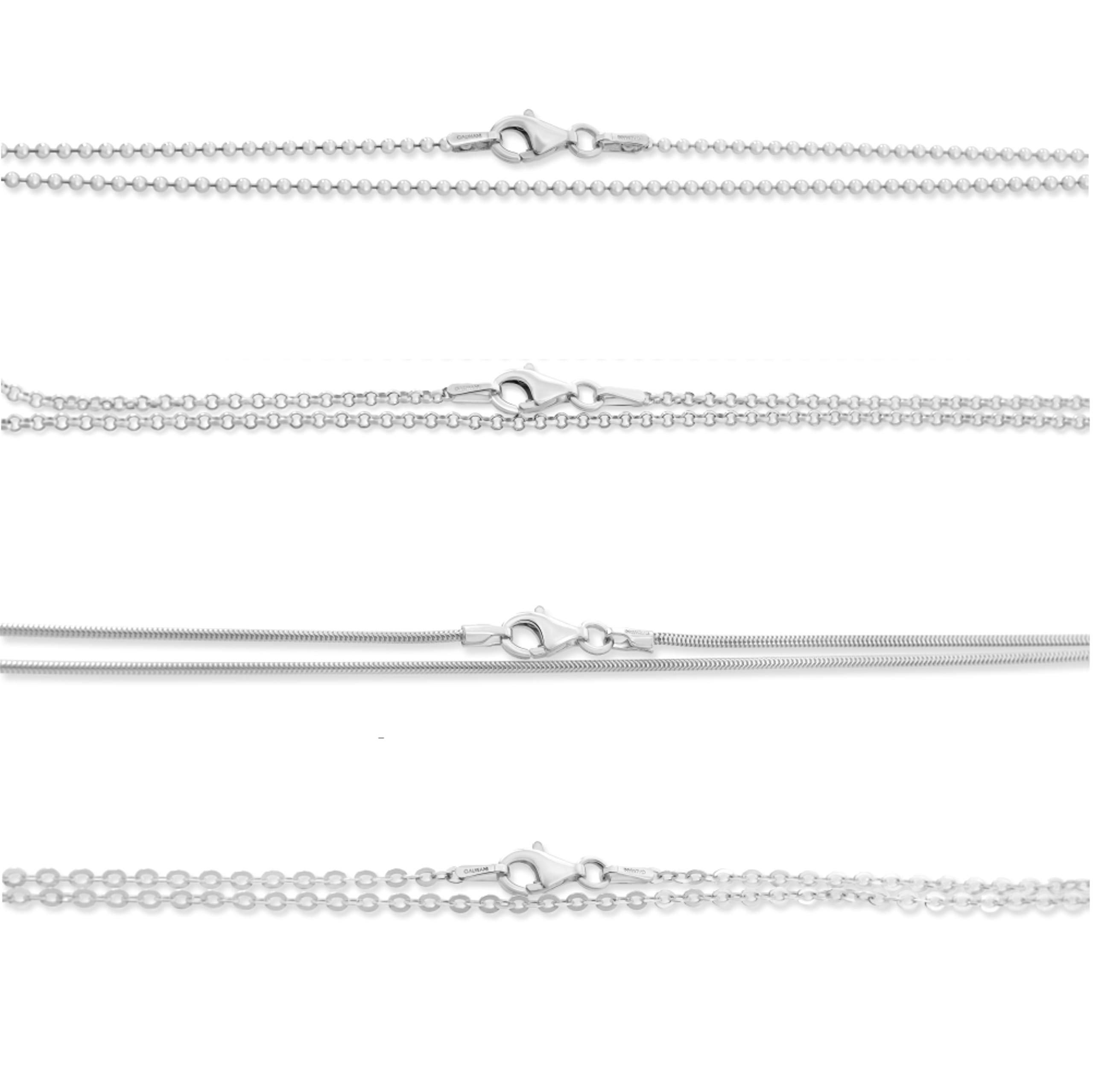Silberkette Damen 925 Silber 38cm 42cm 45cm 50cm 60cm 70cm Kette ohne Anhänger Sterling Silber Kugelkette Erbsenkette Ankerkette Schlangenkette Einzelne Silberketten