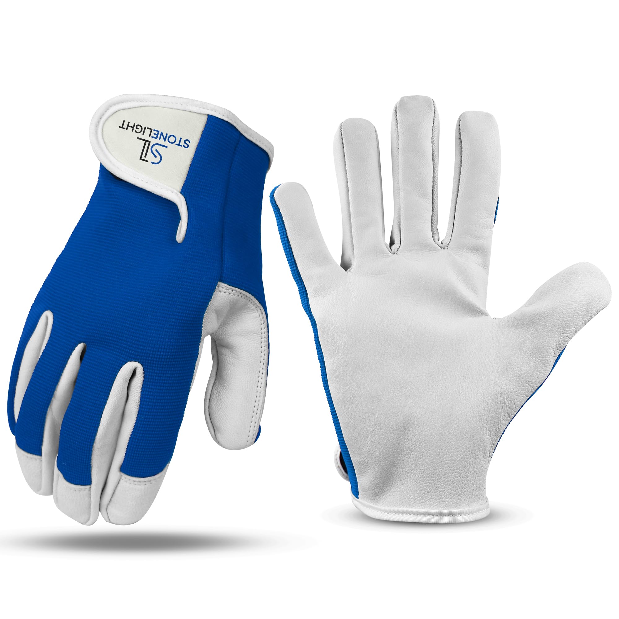 STONELIGHT Unisex Gardening Gloves Made with Leather & Spandex