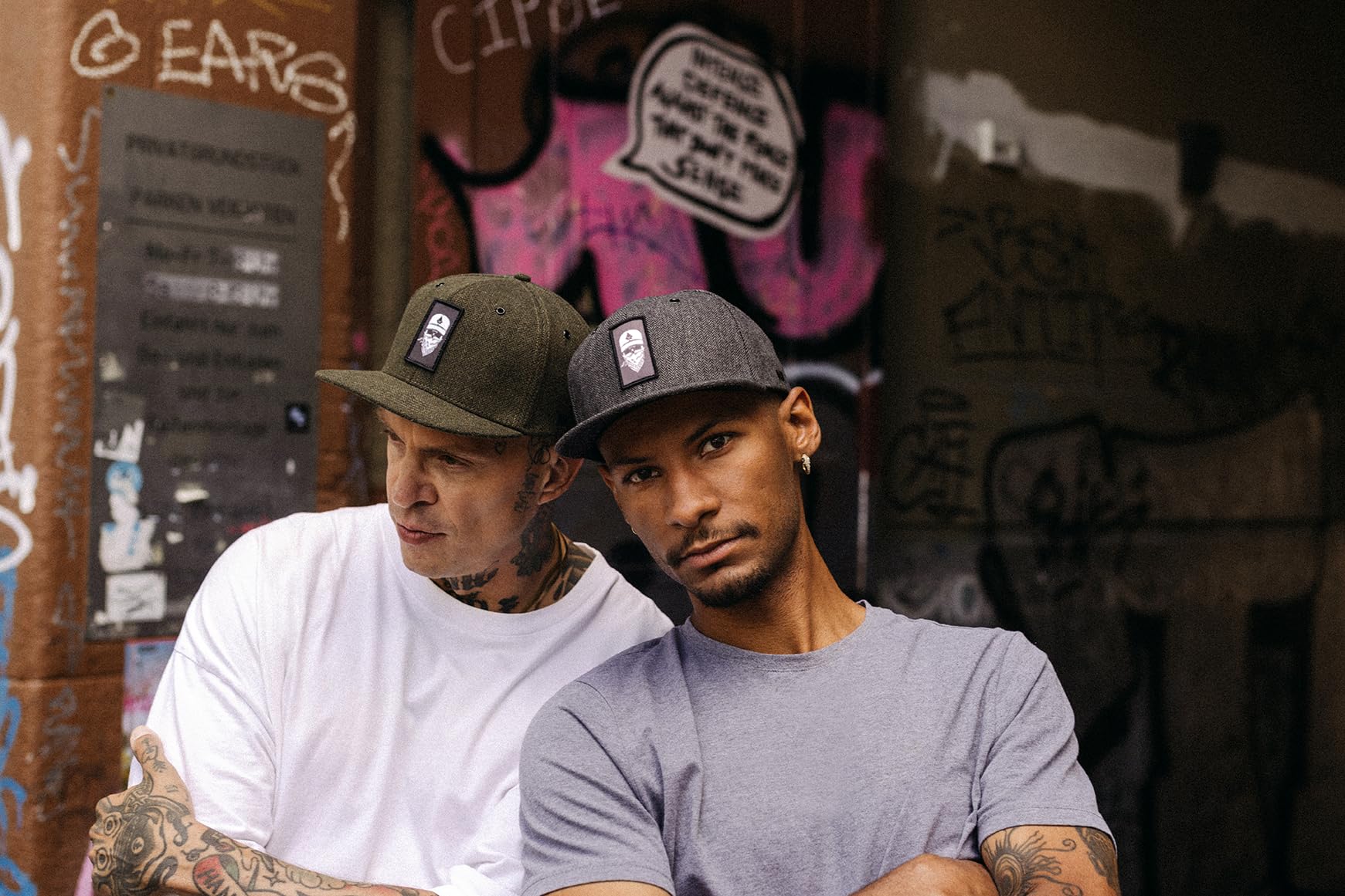 Nebelkind Snapback-Cap-Herren Damen Bandana Einheitsgröße OneSize Größenverstellbar Unisex Basecap trendig Streetwear Style Baseball-Kappe mit geradem Schirm