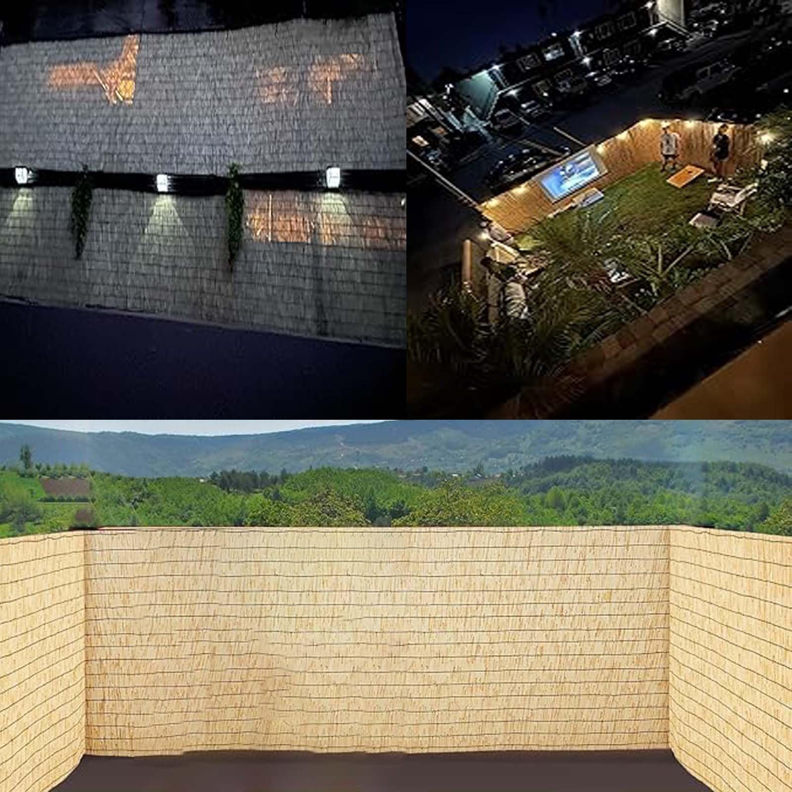 Ekologiczna bambusowa rolka ogrodzeniowa – łatwa instalacja, zewnętrzny parawan ogrodowy na patio i balkon, trwała 60 x 500 cm dekoracyjna osłona ścienna