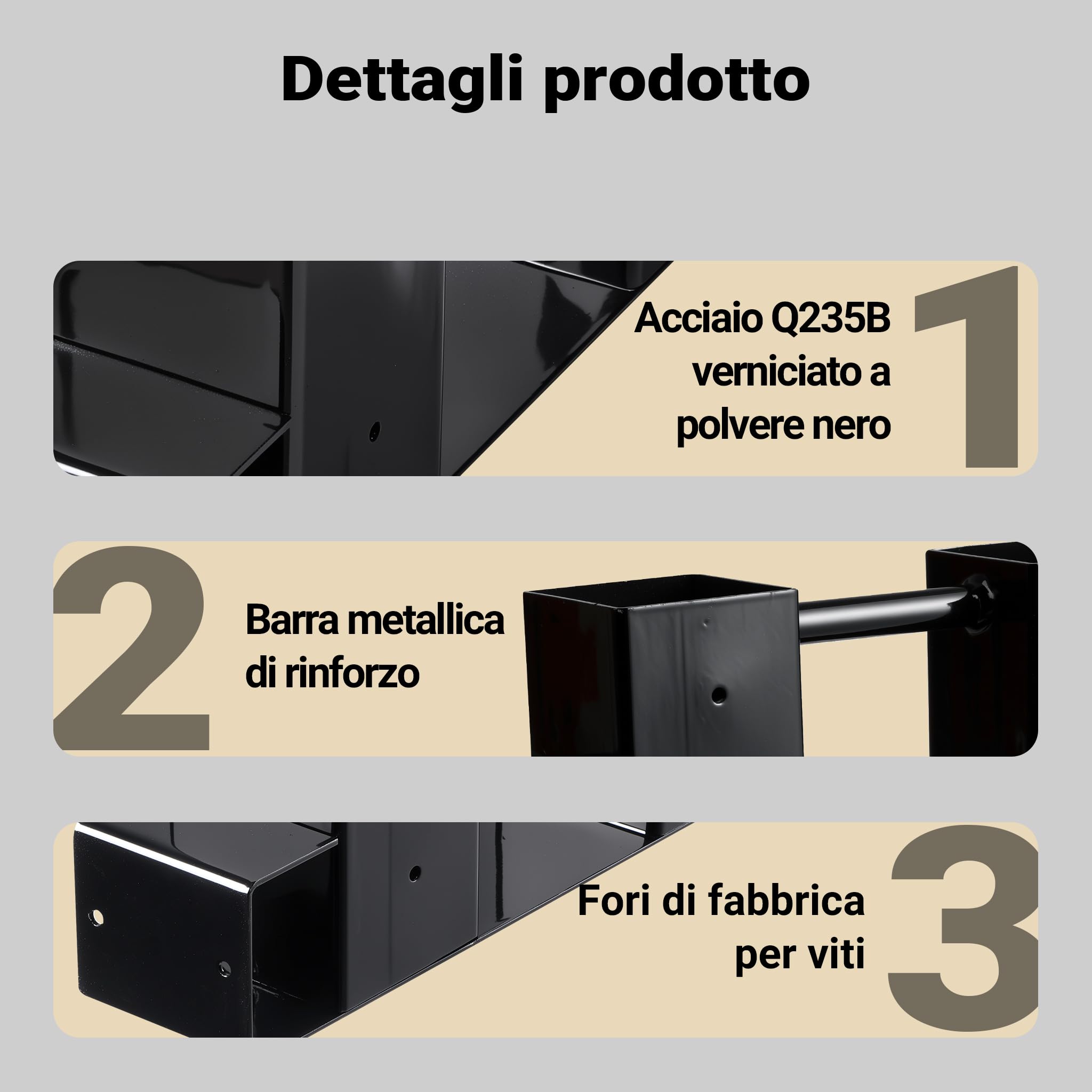 Wiltec Set di 2 supporti per catasta di legna da ardere, acciaio, Sostegni per impilare legna camino