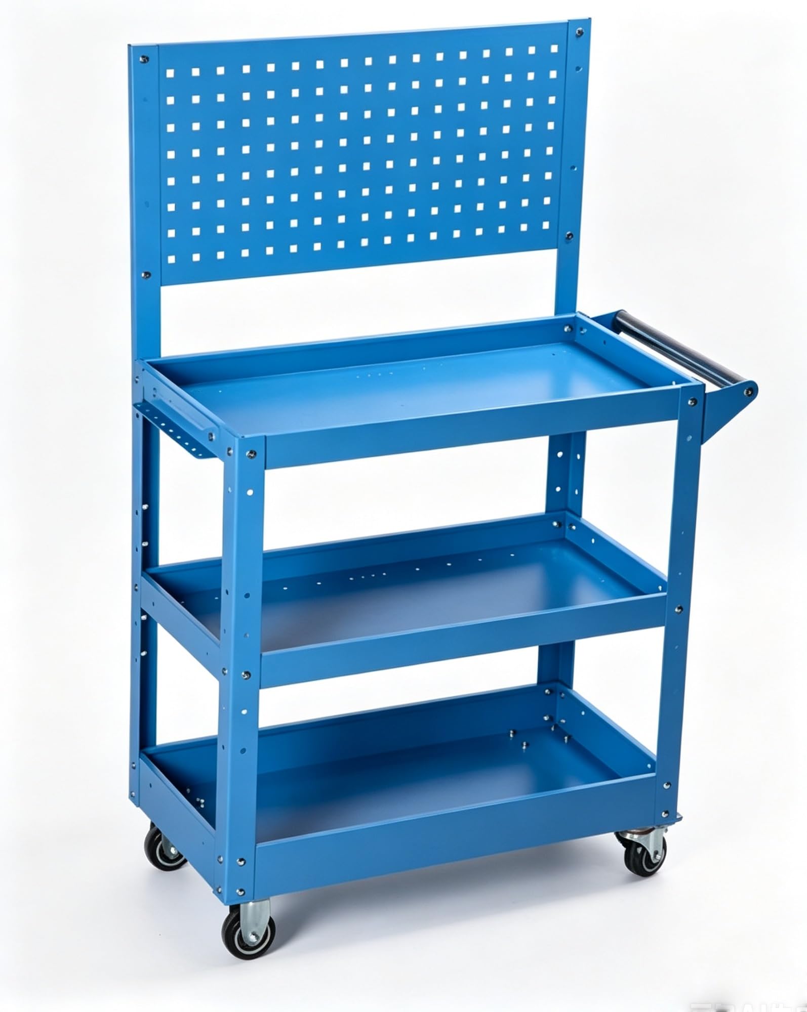 Adjustable Metal Rolling Tool Cart, Heavy Duty Workshop Garage Storage Trolley, Mobile Mechanic Service Organizer