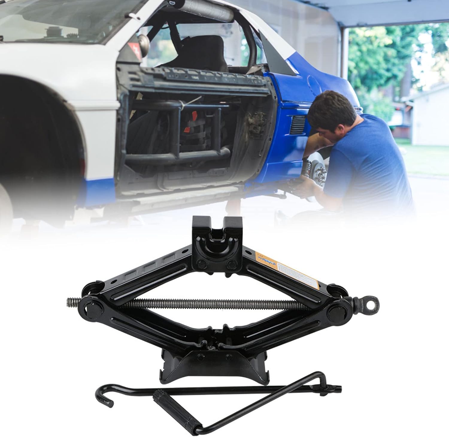 Scissor Jack, Energy Saving Hand Crank Scissor Jack Steel Shaft for Indoor (1.5T)