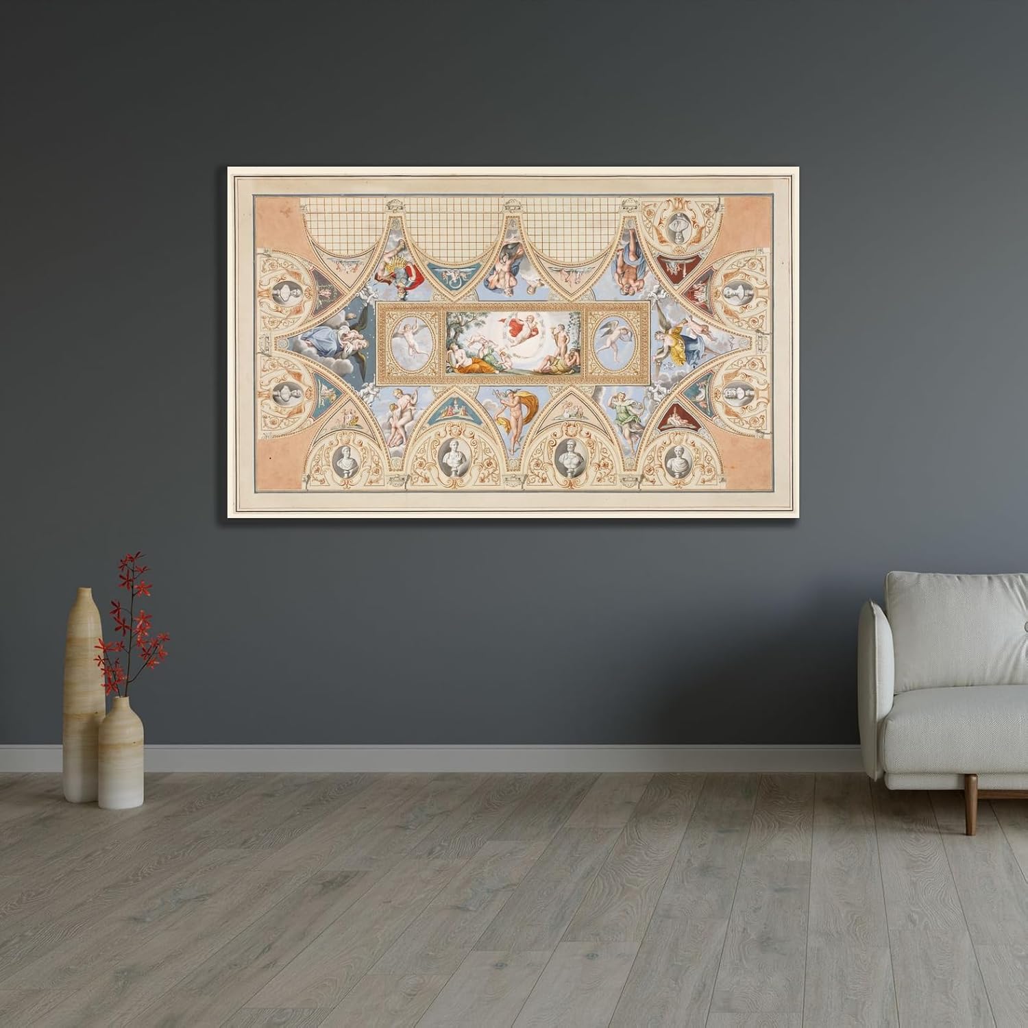 ArtDirect Das Deckengemälde von Francesco Albani im Palazzo Verospi in Rom (ca 1617) Custom Framed Art Print Giclee Print or Canvas Options with Various Sizes and Customization by Francesco Pannini