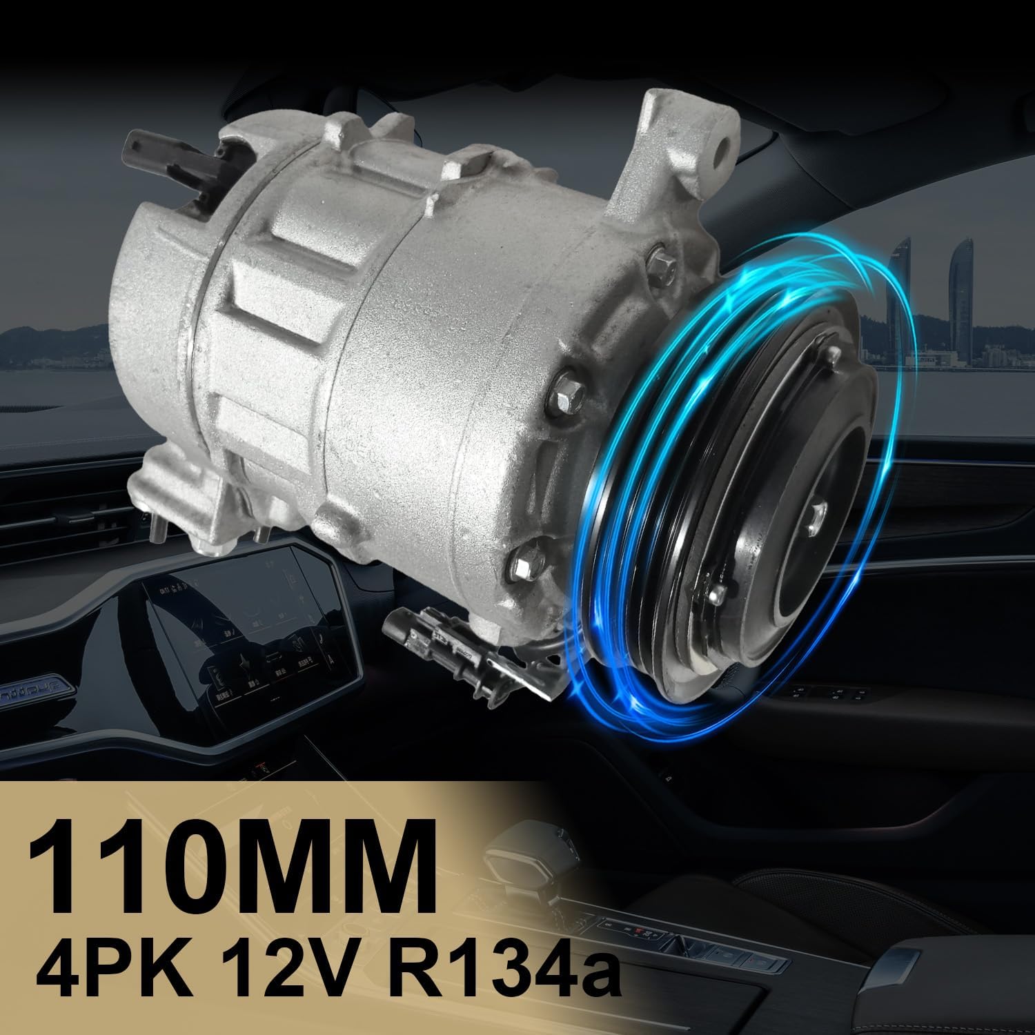 Air Conditioner AC Compressor A/C Clutch Compressor with Silverado 1500 2014-2019, for Sierra 1500, 2014-2017 Silverado 2500, 2015-2020 Suburban/Tahoe/GMC Yukon XL,CO 29134C 197333 197381 20936344