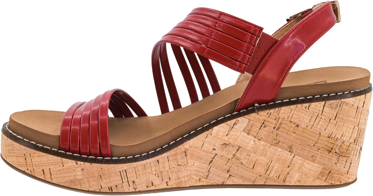 Corkys Footwear About Last Night Wedge - Featuring a 2.5-inch Heel, A Cushioned EVA Insole For All Day Wear, A Strappy Upper with a Cork Wrapped Outsole