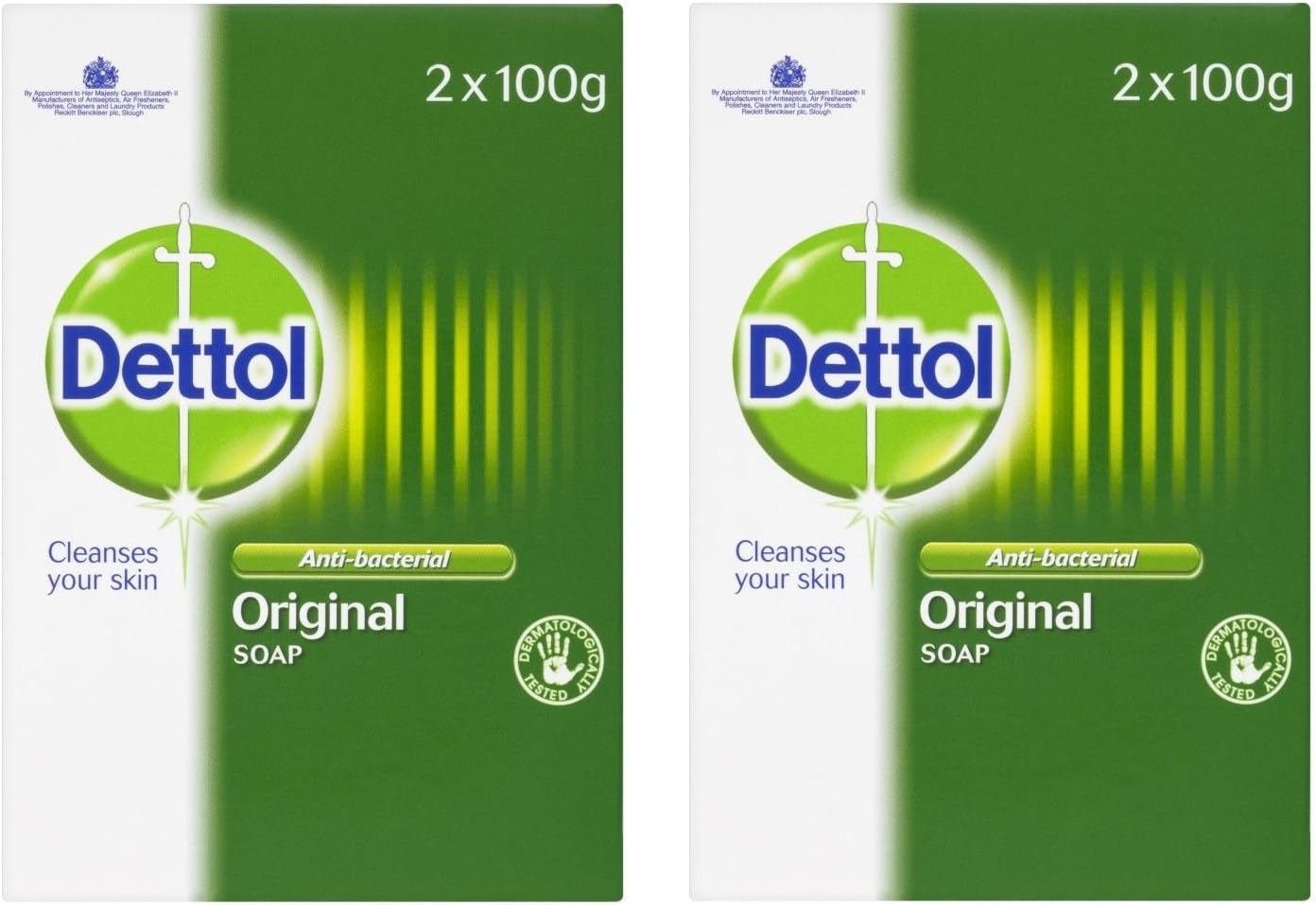 Dettol Anti-Bacterial Original Soap 2 x 100 g - Pack of 2 (Total 4 Bars)