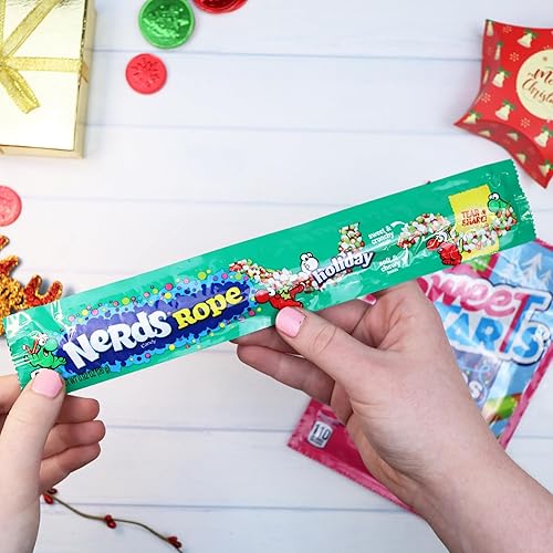 Miniatura 3 de Edición limitada Nerds - Cuerda de caramelo de Navidad, dulces crujientes con frutas con temática navideña, golosinas para rellenar calcetines, 0.92