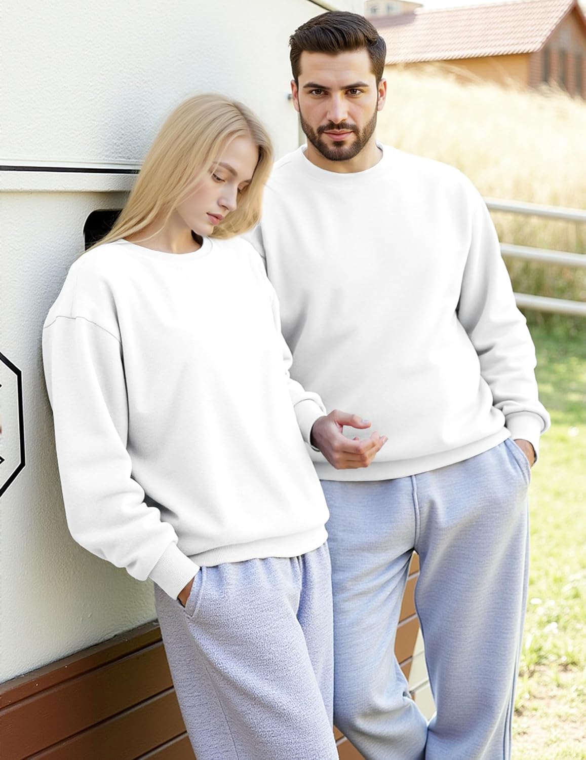 JMIERR Men's Casual Long Sleeves Crewneck Sweatshirts Cotton Pullover Sweatshirt for Men - Image 6