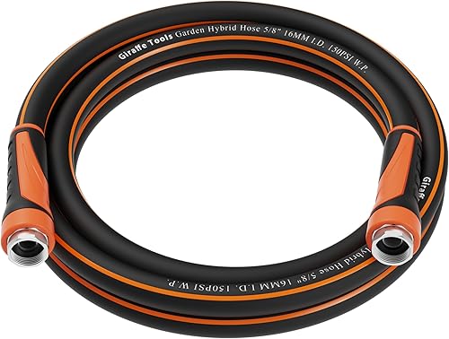 Miniatura 9 de Giraffe Tools - Manguera de jardín de 100 pies x 5/8 pulgadas, resistente, flexible y ligera, con temporizador, boquilla y aspersor, material 2-5/8