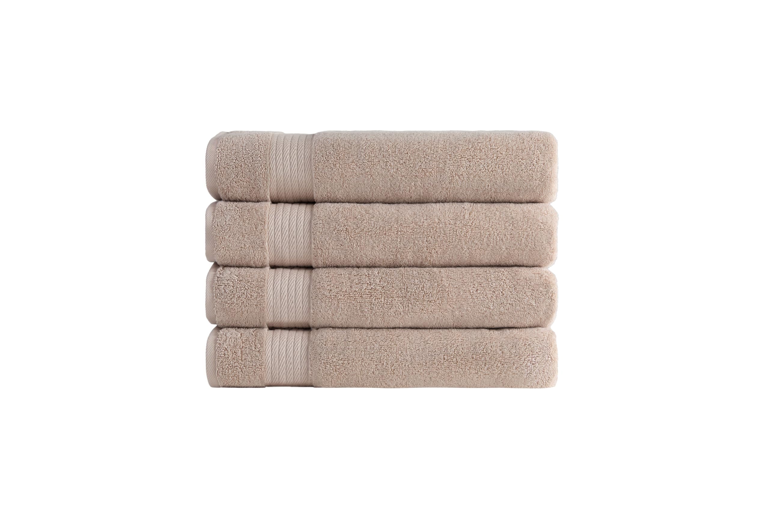 Ozdilek 4-Piece Bath Towels, 30x60 Inches, 100% Turkish Cotton, Luxury Quick Dry, Extra Large, Fade-Resistant, Eco-Friendly, Spa Towel, Comfortable,