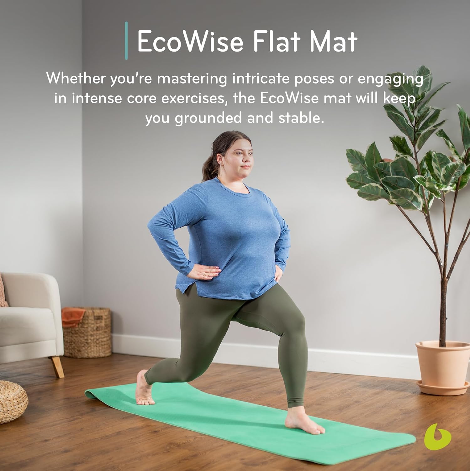 Balanced Body EcoWise Flat Mat, Pilates or Yoga Exercise Mat, Workout Mat for Home Gym or Pilates Studio Use
