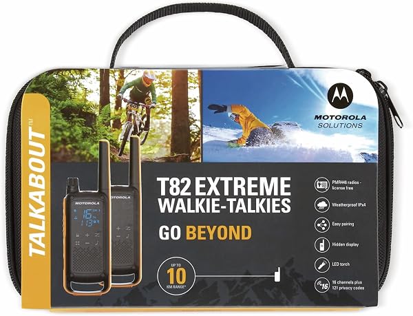 Motorola Talkabout T82 Extreme PMR446 2-Way Walkie Talkie Radio - Yellow/Black (Pack of 2) - 5