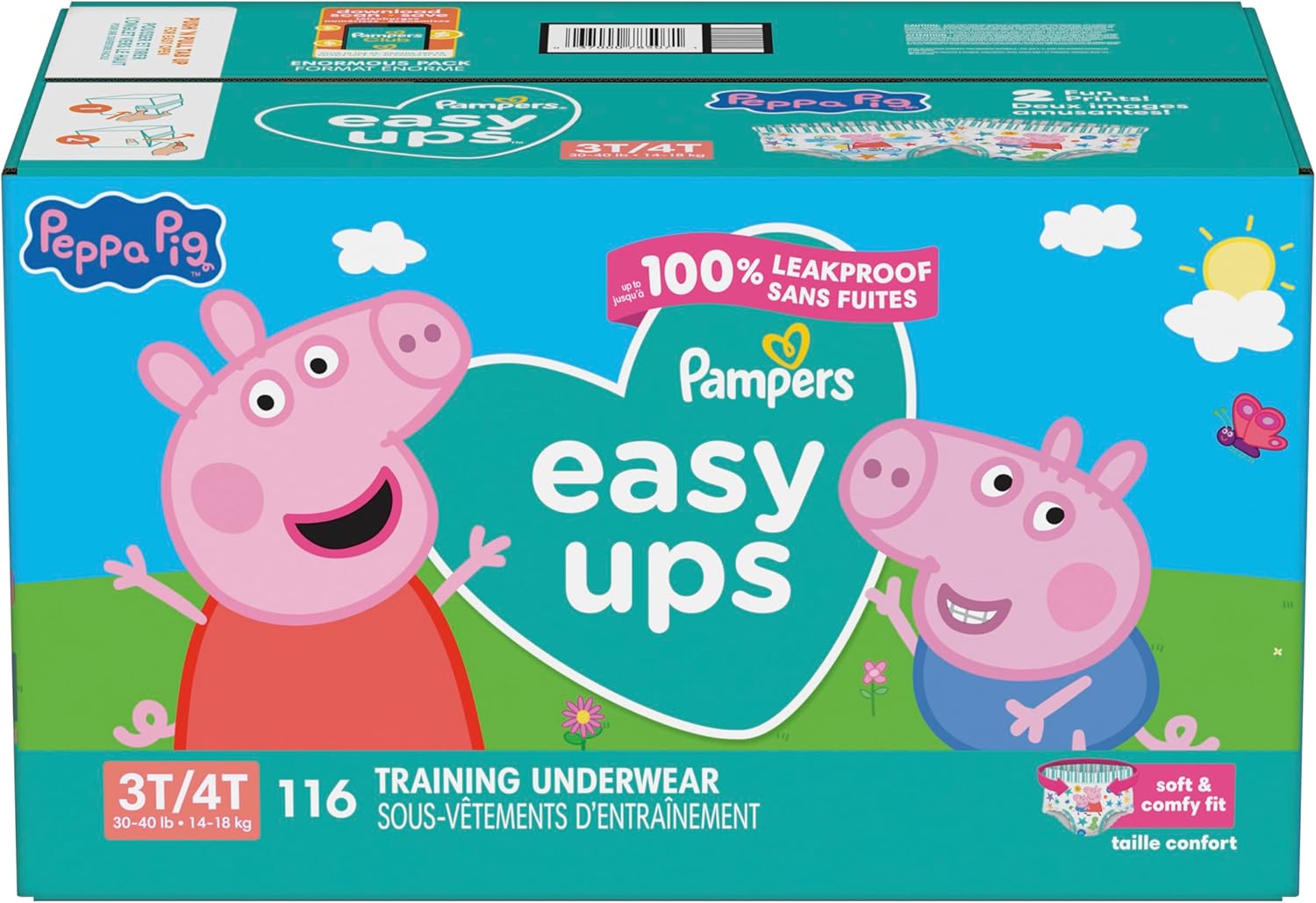 Pampers Training Pants - Easy Ups Girls & Boys - Size 3T-4T, 116 Count, Peppa Pig Potty Underwear (Packaging May Vary) - Image 10