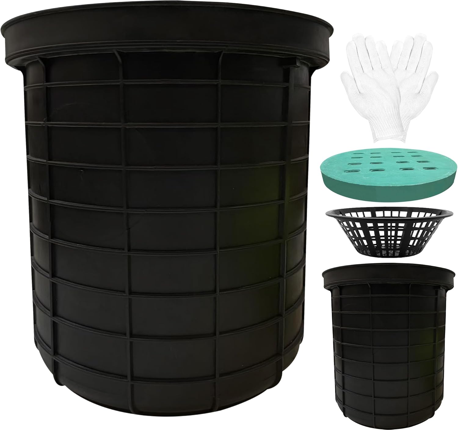 18.5x19.7x15.3 in Large Catch Basin for Drainage with Debris Basket,French Drain Catch Basin Without pre drilled Holes are Suitable for courtyards, lawns